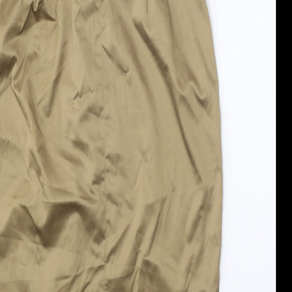Elli Ramos Womens Gold Polyester Straight & Pencil Skirt Size M Zip