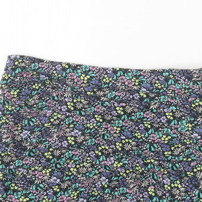 Marks and Spencer Girls Multicoloured Geometric Viscose A-Line Skirt Size 10-11 Years Regular Zip