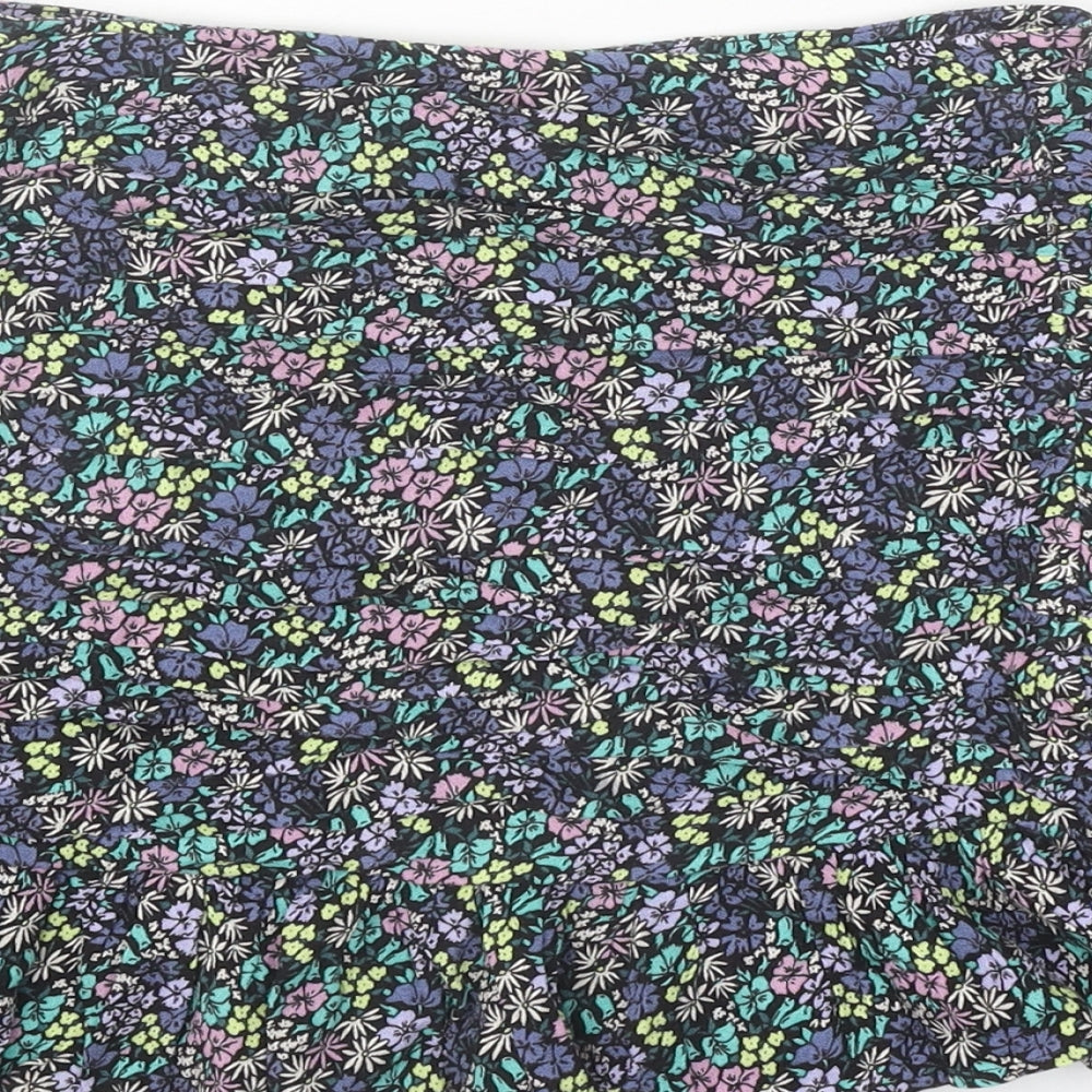 Marks and Spencer Girls Multicoloured Geometric Viscose A-Line Skirt Size 10-11 Years Regular Zip