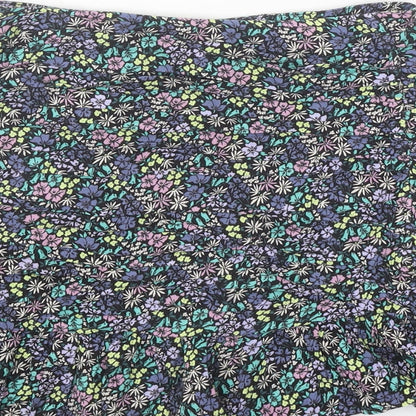 Marks and Spencer Girls Multicoloured Geometric Viscose A-Line Skirt Size 10-11 Years Regular Zip