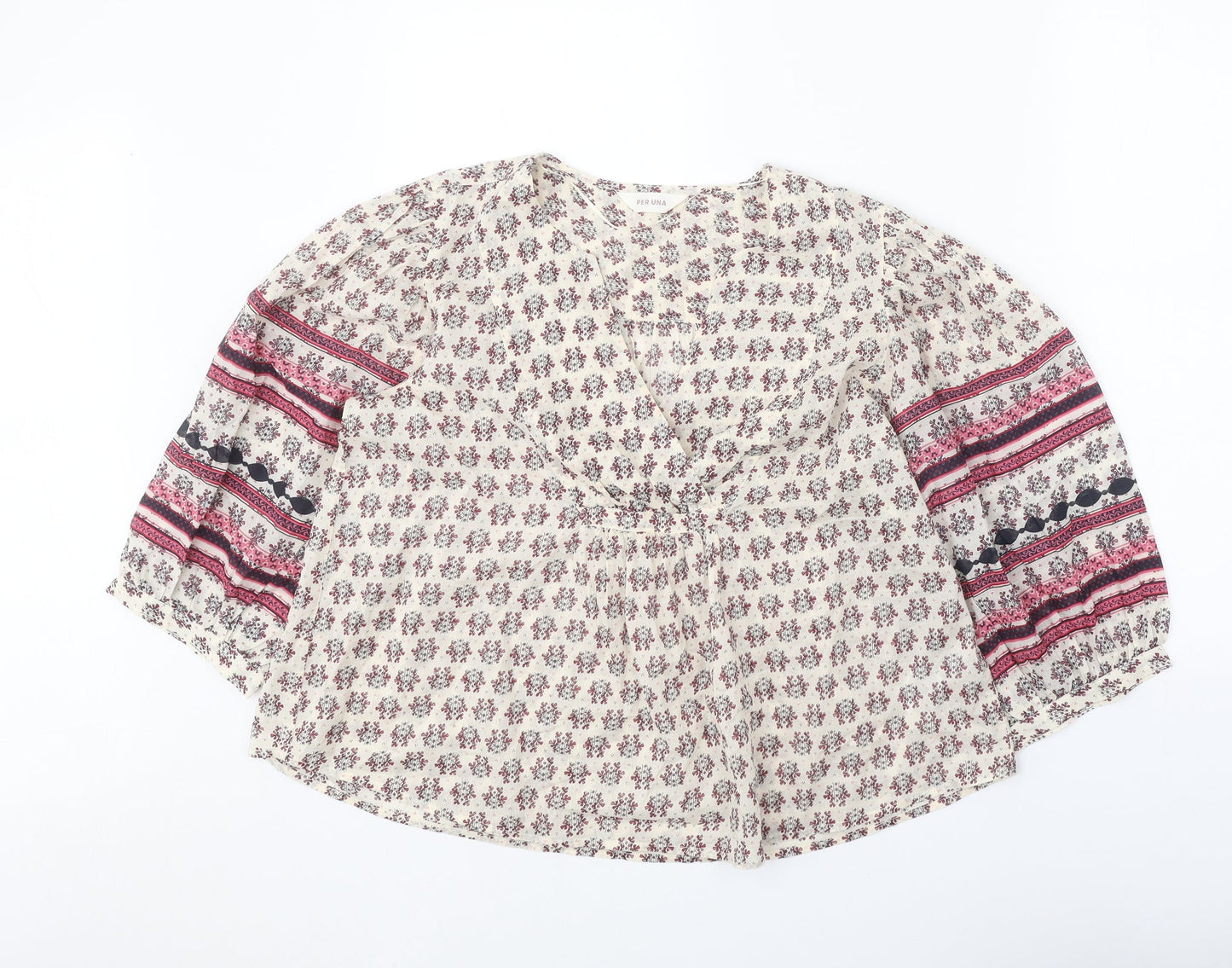 Womens UK Size S Per Una Beige Basic Blouse