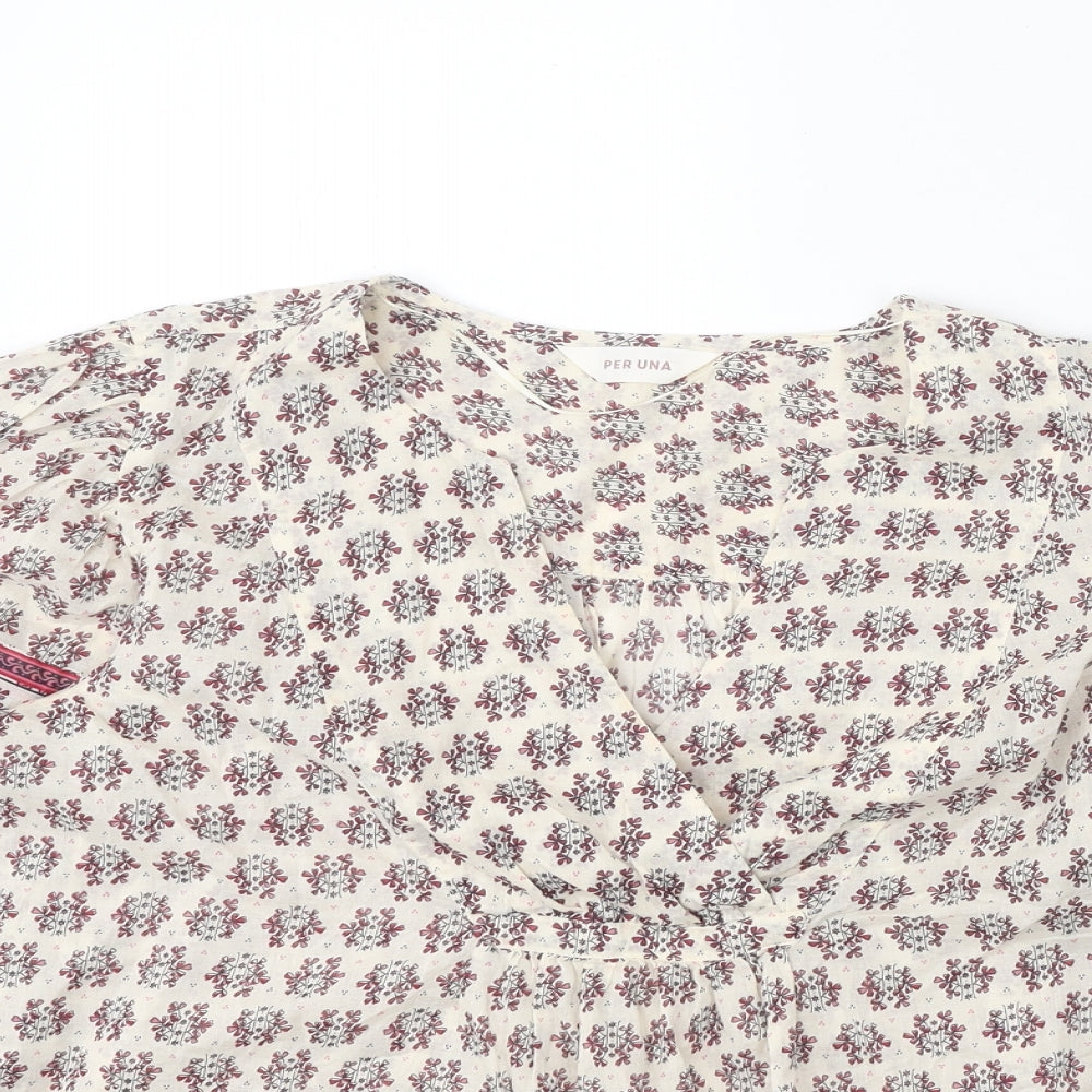 Womens UK Size S Per Una Beige Basic Blouse