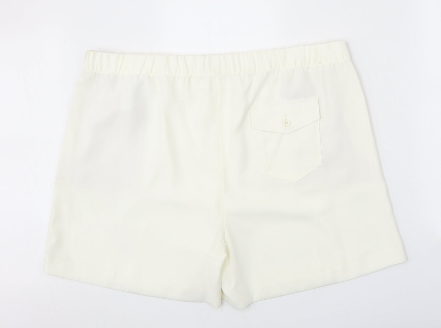 Marks and Spencer Womens White Polyester Basic Shorts Size 24 Regular Pull On