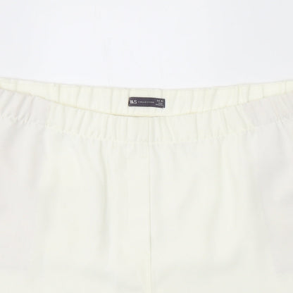 Marks and Spencer Womens White Polyester Basic Shorts Size 24 Regular Pull On