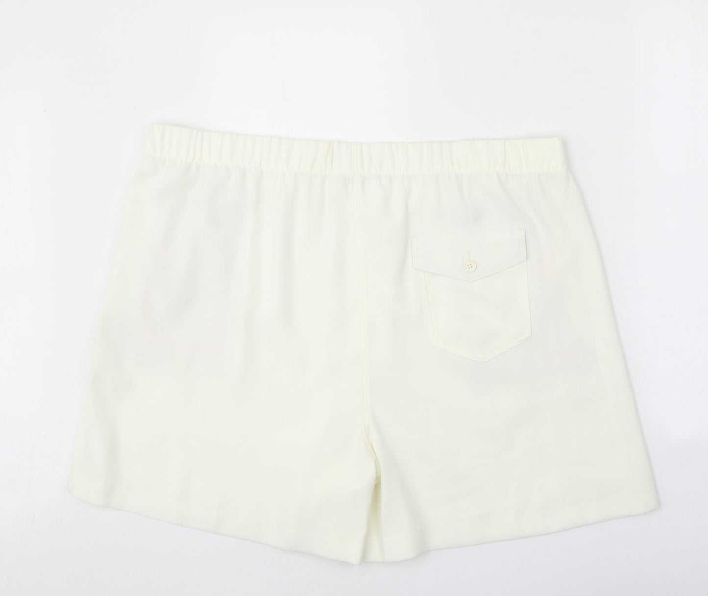 Marks and Spencer Womens White Polyester Basic Shorts Size 22 Regular Pull On