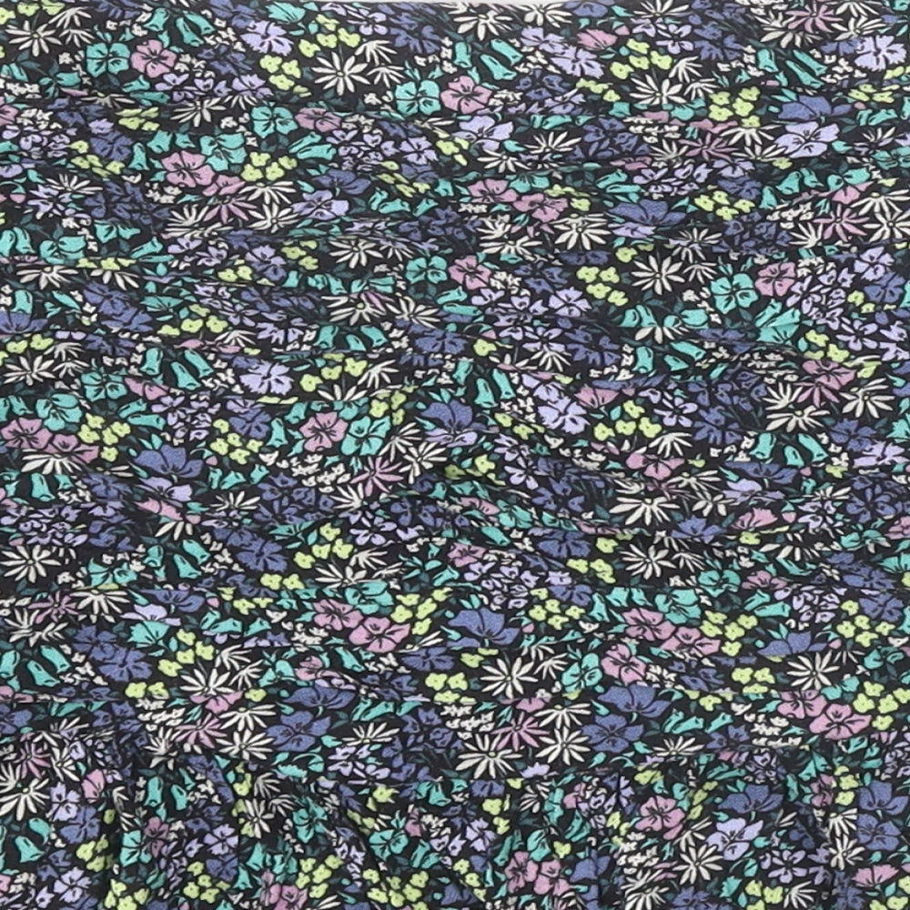 Marks and Spencer Girls Multicoloured Geometric Viscose A-Line Skirt Size 7-8 Years Regular Zip
