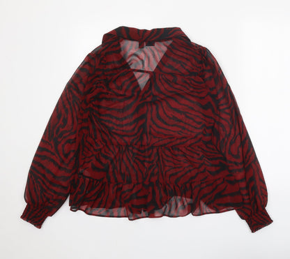 Womens UK Size 8 River Island Red Basic Blouse
