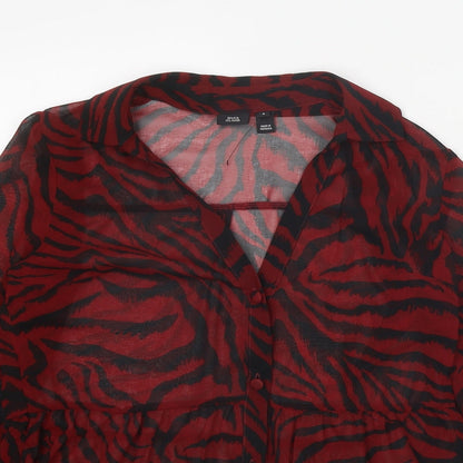 Womens UK Size 8 River Island Red Basic Blouse