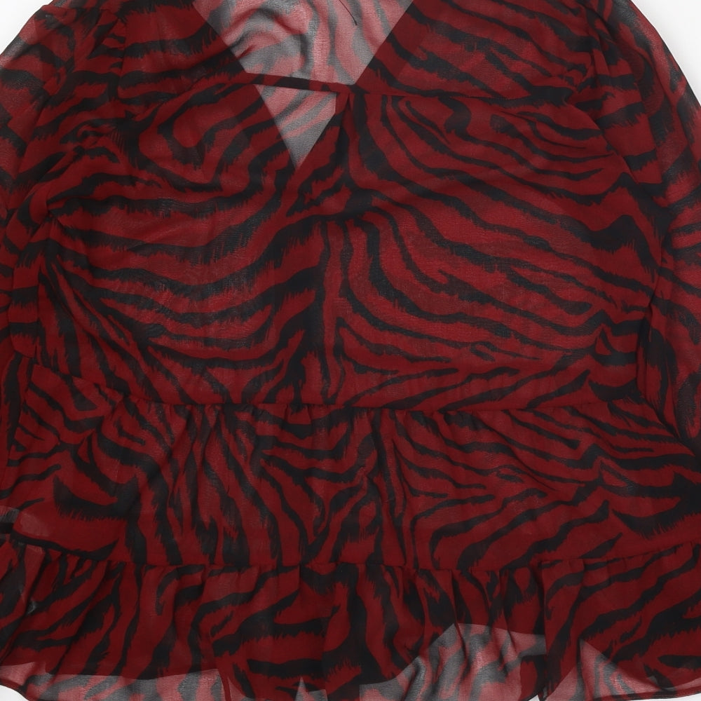 Womens UK Size 8 River Island Red Basic Blouse