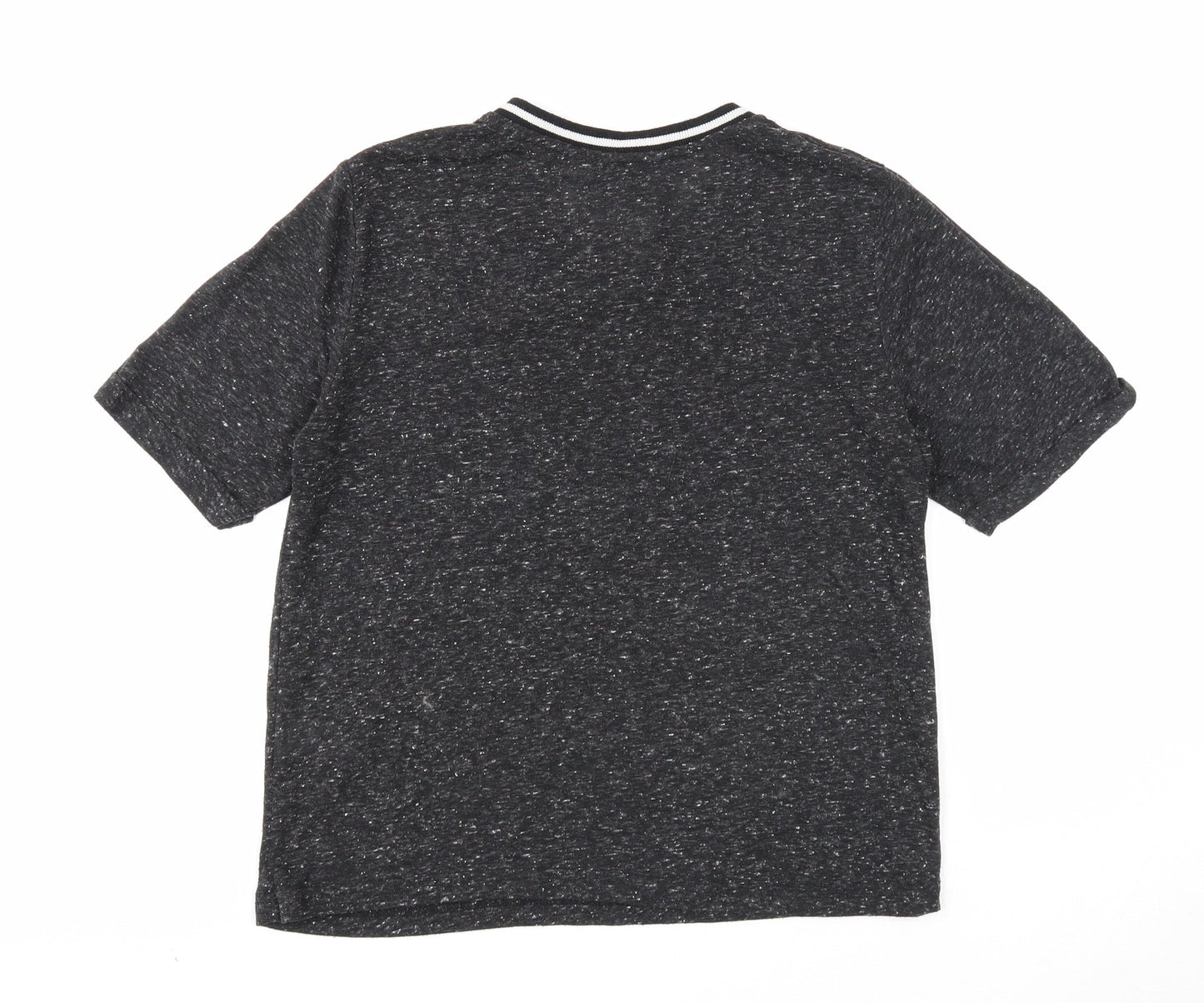 Womens UK Size 10 Papaya Black Basic T-Shirt