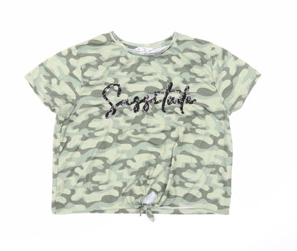 Womens UK Size 16 Candy Couture Green Basic T-Shirt