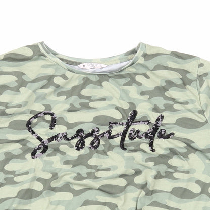 Womens UK Size 16 Candy Couture Green Basic T-Shirt