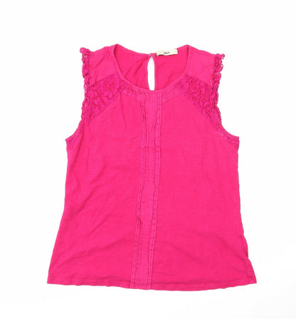 Womens UK Size S Oasis Pink Basic Blouse