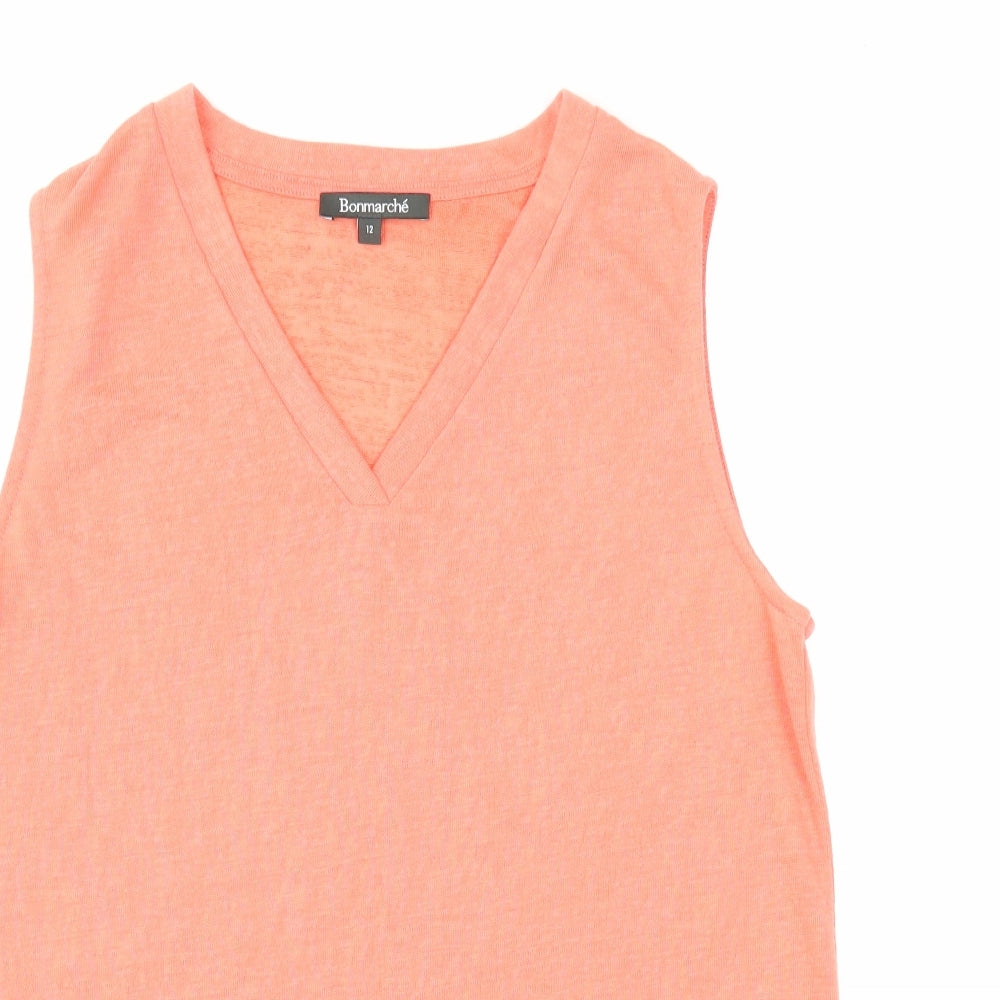 Womens UK Size 12 Bonmarché Orange Basic Tank