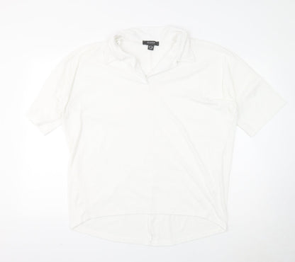 Primark Womens White Polyester Basic Polo Size 12 Collared