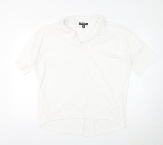 Primark Womens White Polyester Basic Polo Size 12 Collared