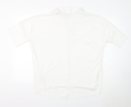 Primark Womens White Polyester Basic Polo Size 12 Collared