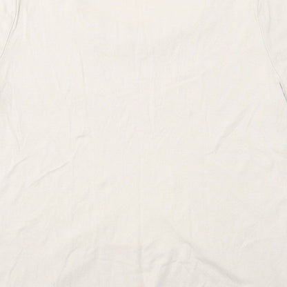 Bonmarché Womens Beige Cotton Basic T-Shirt Size M Scoop Neck