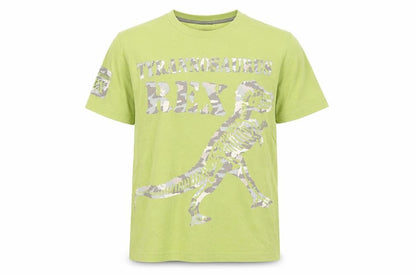 Next Boys Green Cotton Basic T-Shirt Size 11 Years Round Neck Pullover - Dinosaur