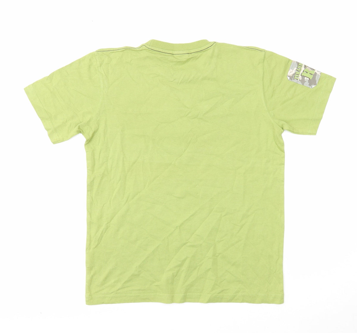 Next Boys Green Cotton Basic T-Shirt Size 11 Years Round Neck Pullover - Dinosaur
