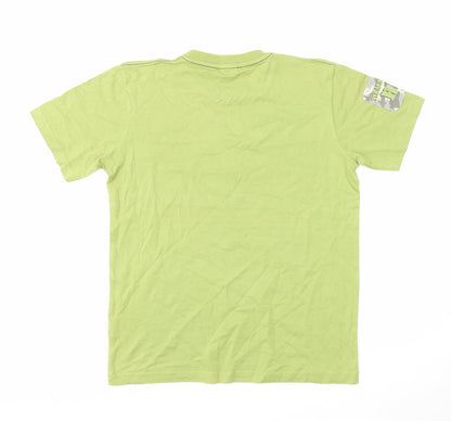 Next Boys Green Cotton Basic T-Shirt Size 11 Years Round Neck Pullover - Dinosaur