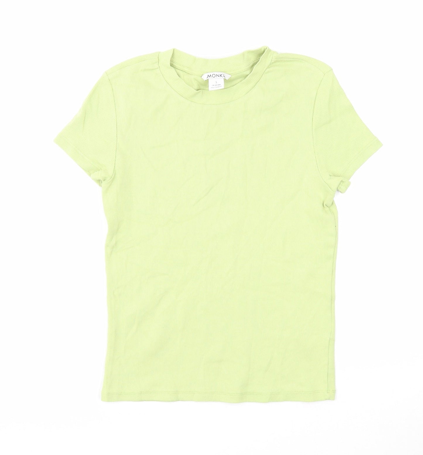 Womens UK Size S Monkl Green Basic T-Shirt