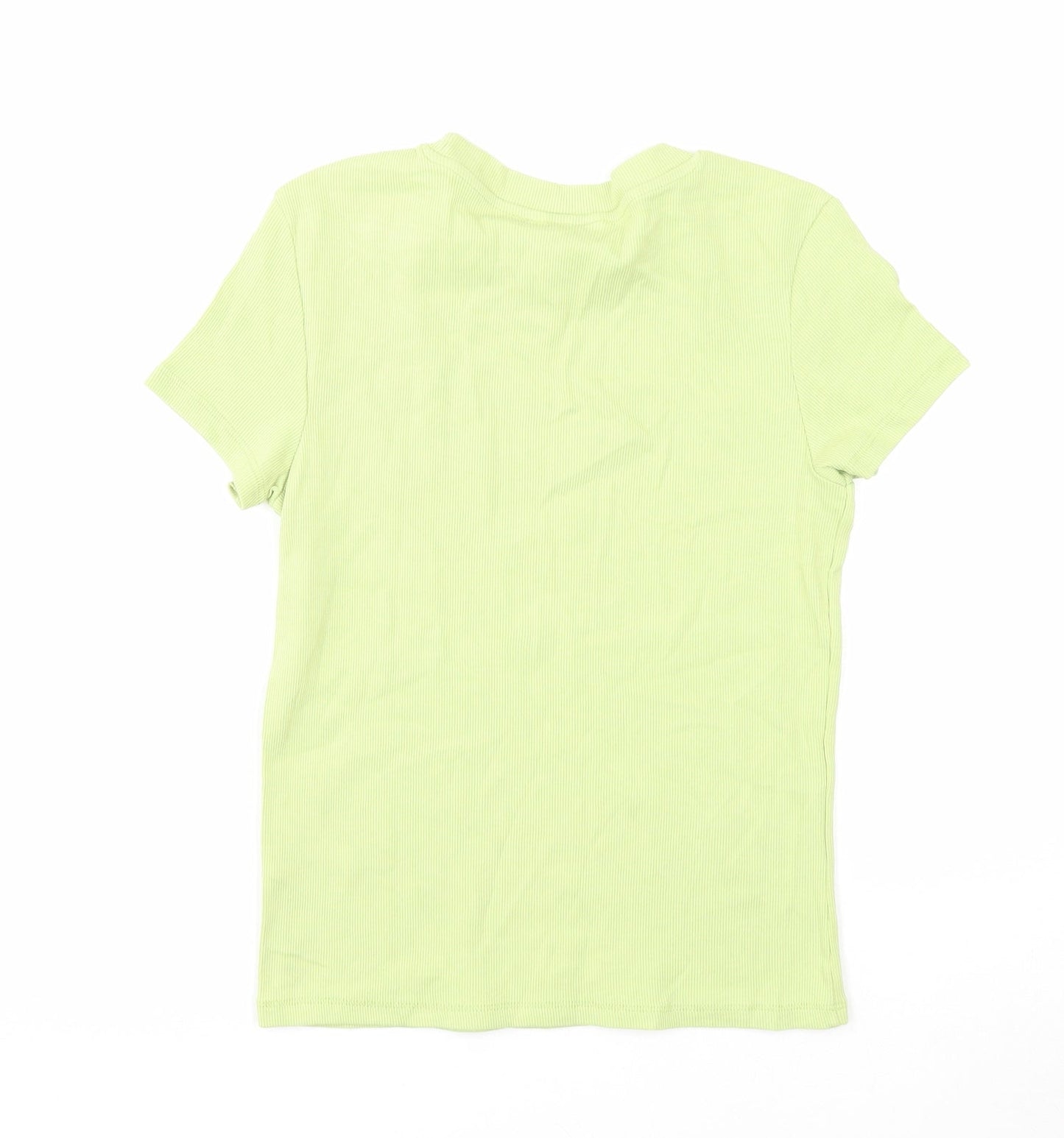Womens UK Size S Monkl Green Basic T-Shirt