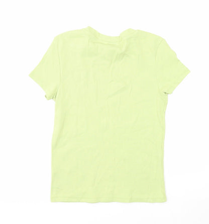 Womens UK Size S Monkl Green Basic T-Shirt