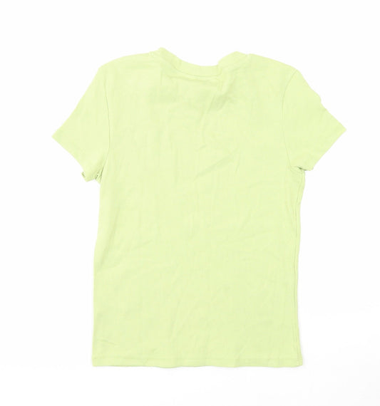 Womens UK Size S Monkl Green Basic T-Shirt