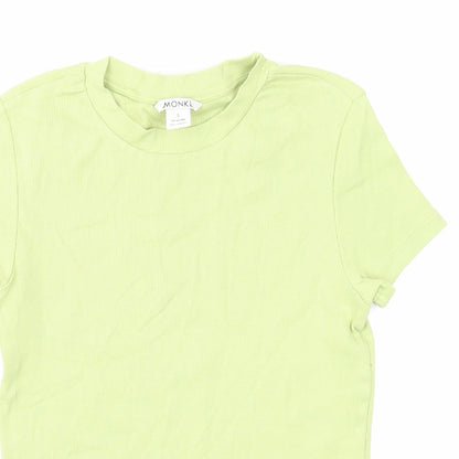 Womens UK Size S Monkl Green Basic T-Shirt