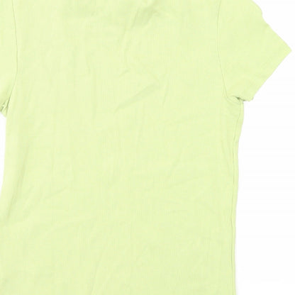 Womens UK Size S Monkl Green Basic T-Shirt