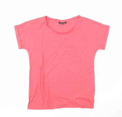 Womens UK Size 8 Warehouse Red Basic T-Shirt