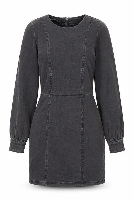 Divided Womens Black Cotton A-Line Size 8 Scoop Neck Zip