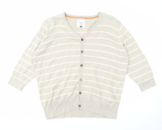 Womens UK Size XL EWM Beige Cardigan Jumper
