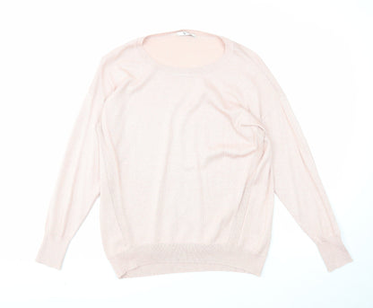 TU Womens Pink Round Neck Viscose Pullover Jumper Size 12