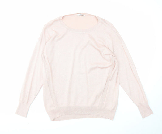 TU Womens Pink Round Neck Viscose Pullover Jumper Size 12