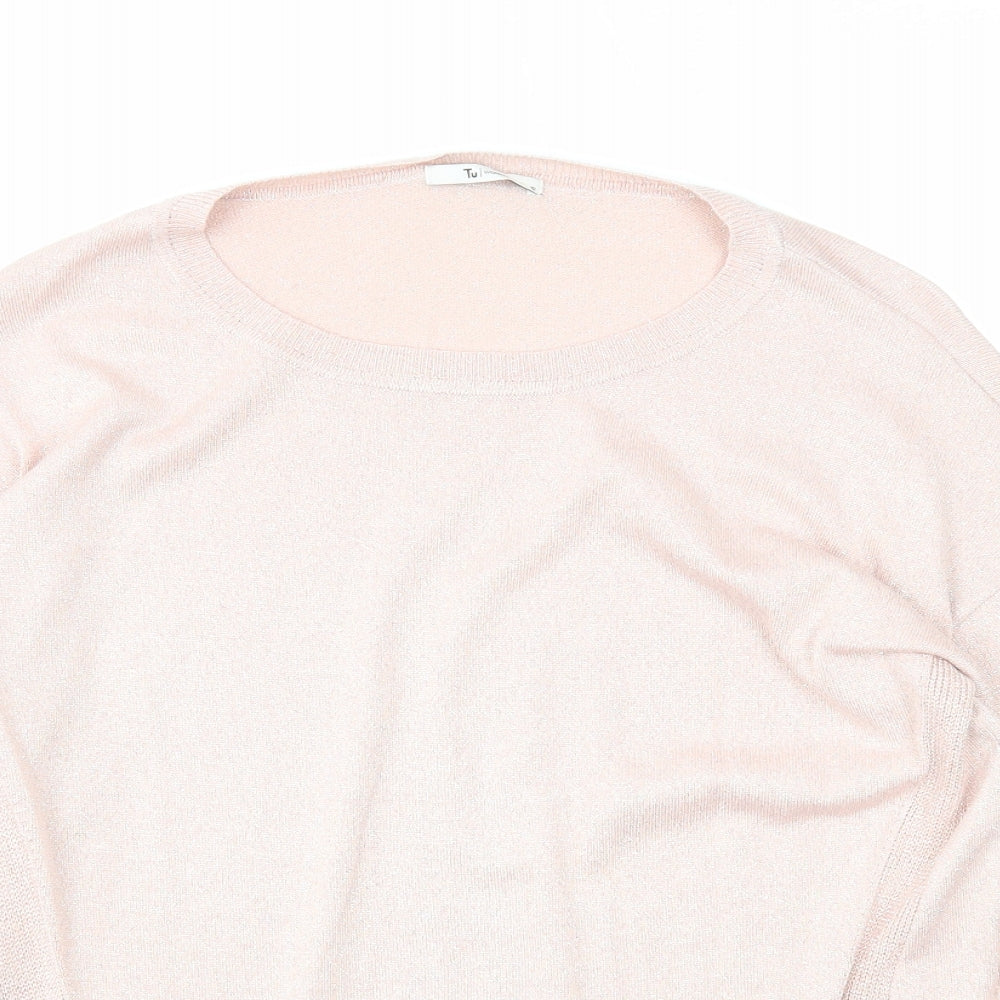 TU Womens Pink Round Neck Viscose Pullover Jumper Size 12