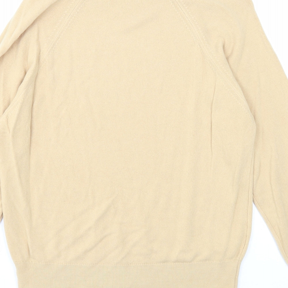 George Womens Beige Mock Neck Acrylic Pullover Jumper Size 12