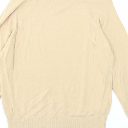 George Womens Beige Mock Neck Acrylic Pullover Jumper Size 12