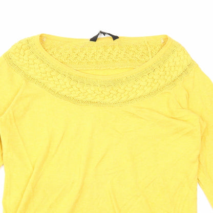 Womens UK Size 12 Debenhams Yellow Basic Blouse