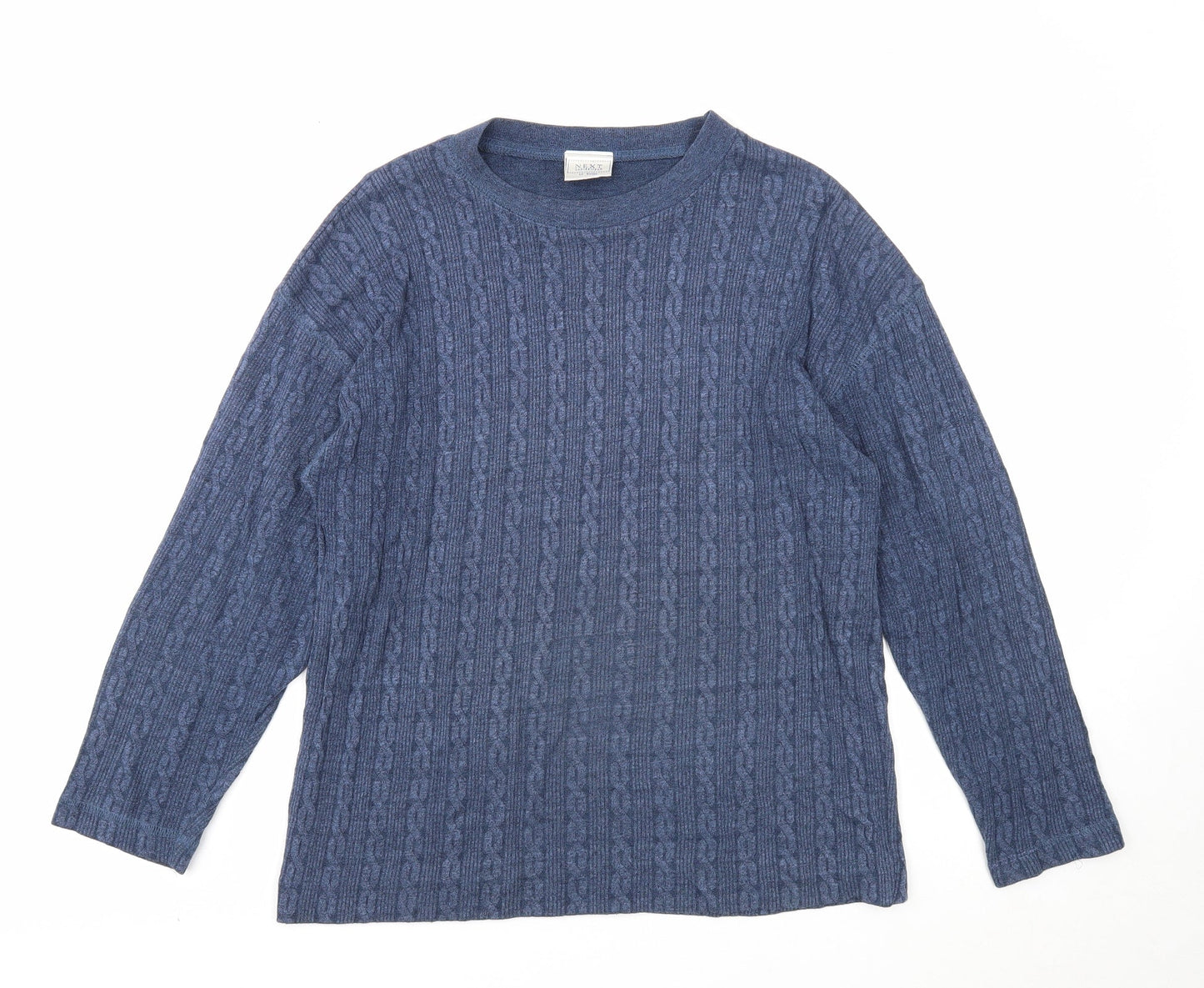 NEXT Womens Blue Polyester Basic Blouse Size S Scoop Neck