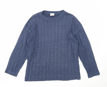 NEXT Womens Blue Polyester Basic Blouse Size S Scoop Neck