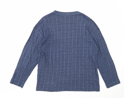 NEXT Womens Blue Polyester Basic Blouse Size S Scoop Neck