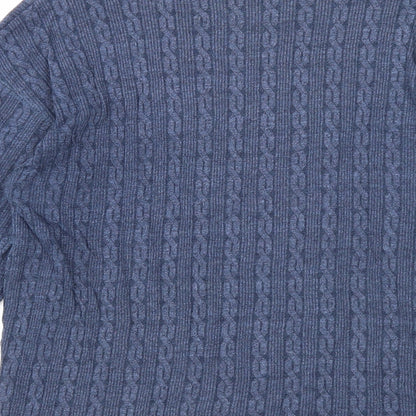 NEXT Womens Blue Polyester Basic Blouse Size S Scoop Neck