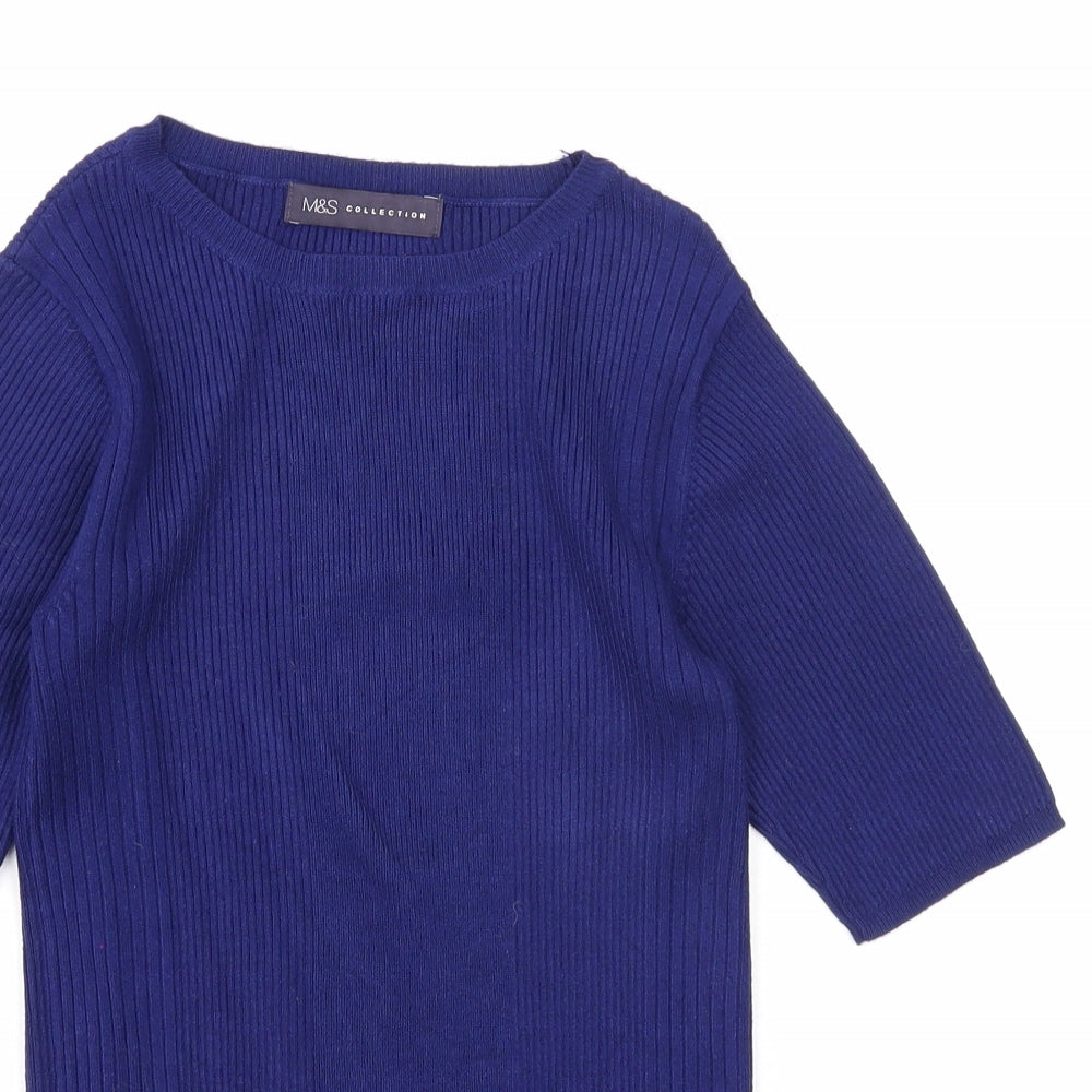 Womens UK Size 8 Marks and Spencer Blue Pullover Jumper