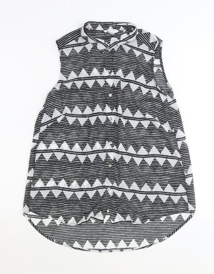Womens UK Size 12 H&M Black Basic Button-Up