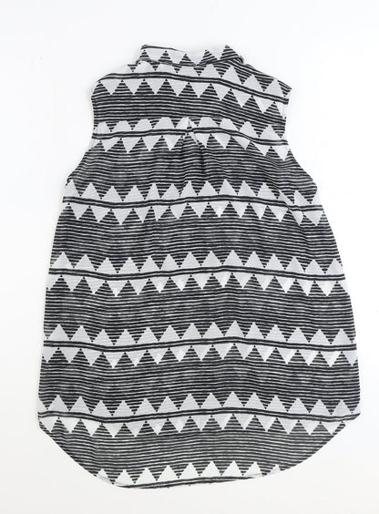 Womens UK Size 12 H&M Black Basic Button-Up