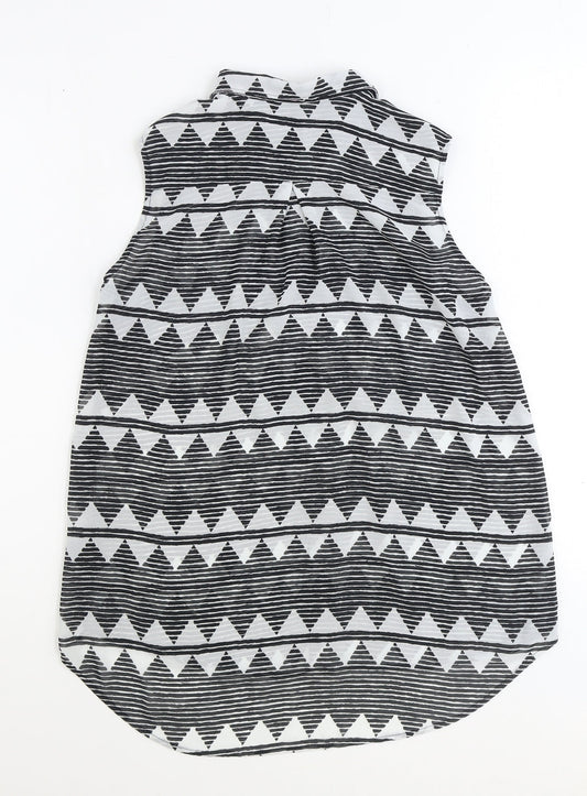 Womens UK Size 12 H&M Black Basic Button-Up