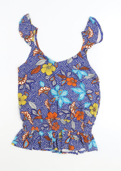 Womens UK Size 8 Preworn Blue Basic Tank