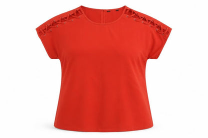 Womens UK Size 14 Avon Red Basic T-Shirt